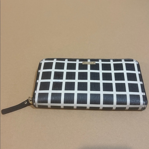 Kate Spade 'Laurel' zip-around wallet with a checkered pattern -Saffiano leather - Picture 3 of 4